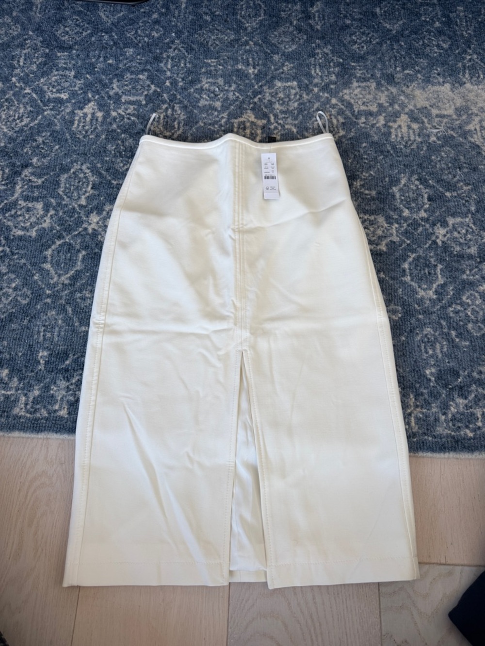 J. Crew Cream High-Rise Pencil Skirt with Front Slit